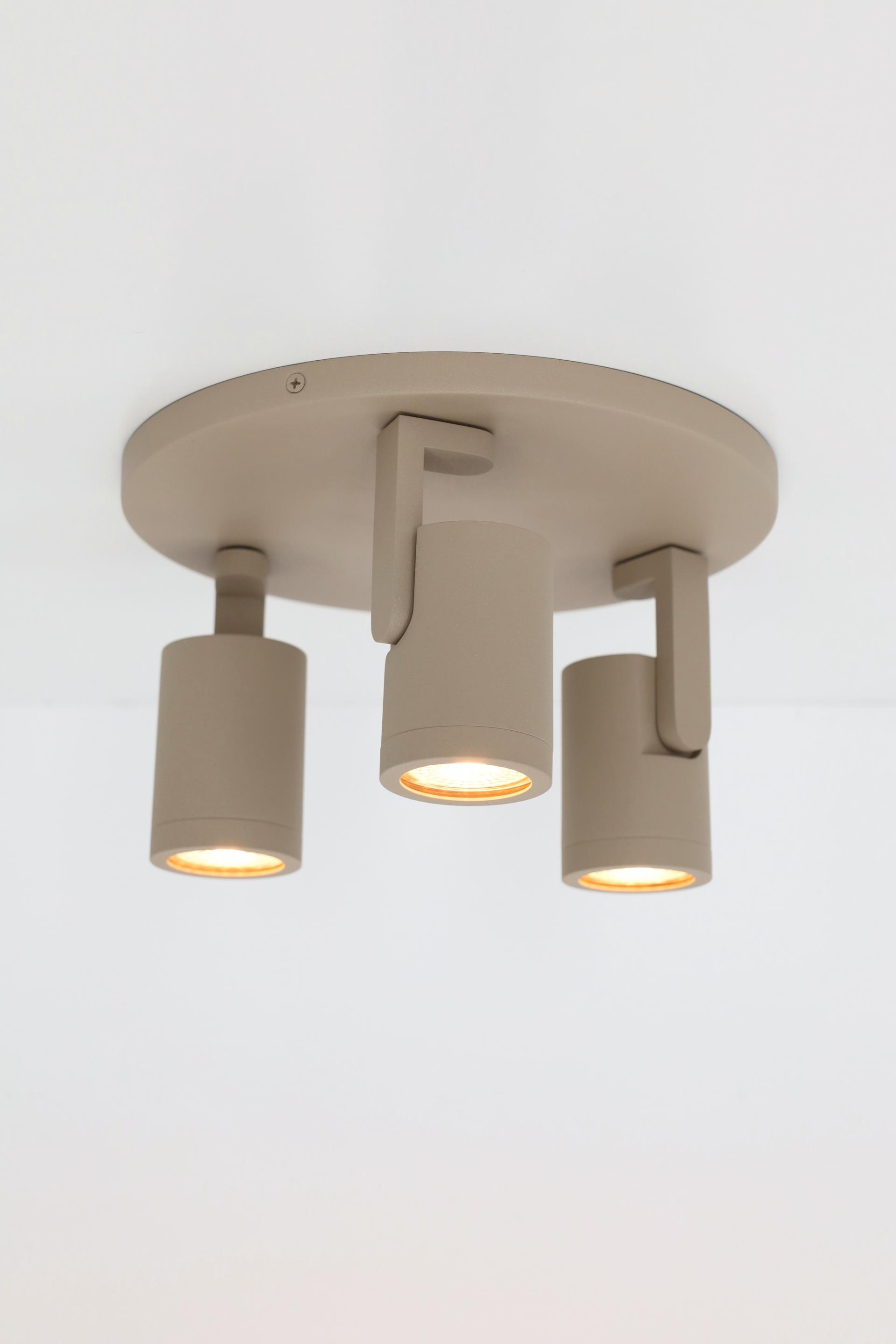 Strakke opbouwspot SCOOP 3-lichts rond | Zand