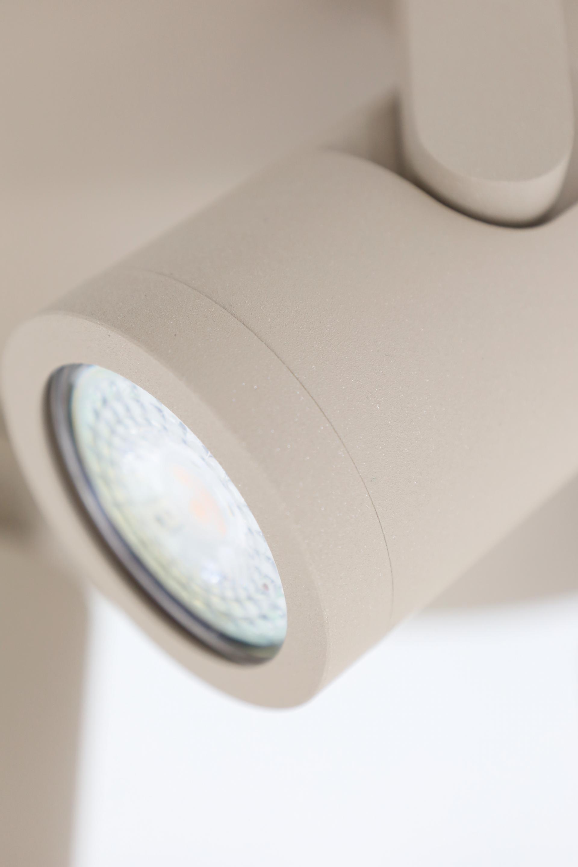 Strakke opbouwspot SCOOP 3-lichts rond | Zand