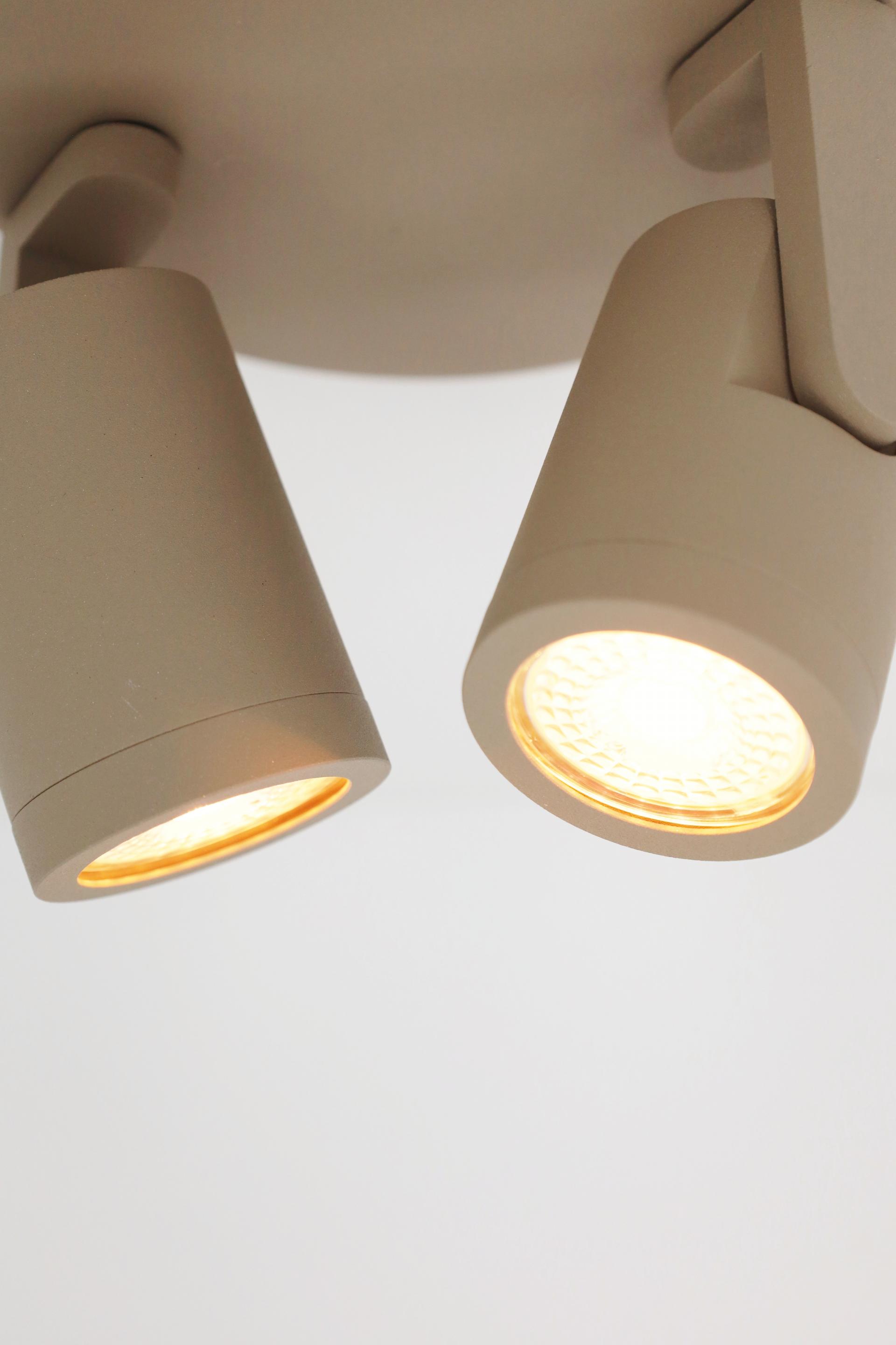 Strakke opbouwspot SCOOP 2-lichts rond | Zand