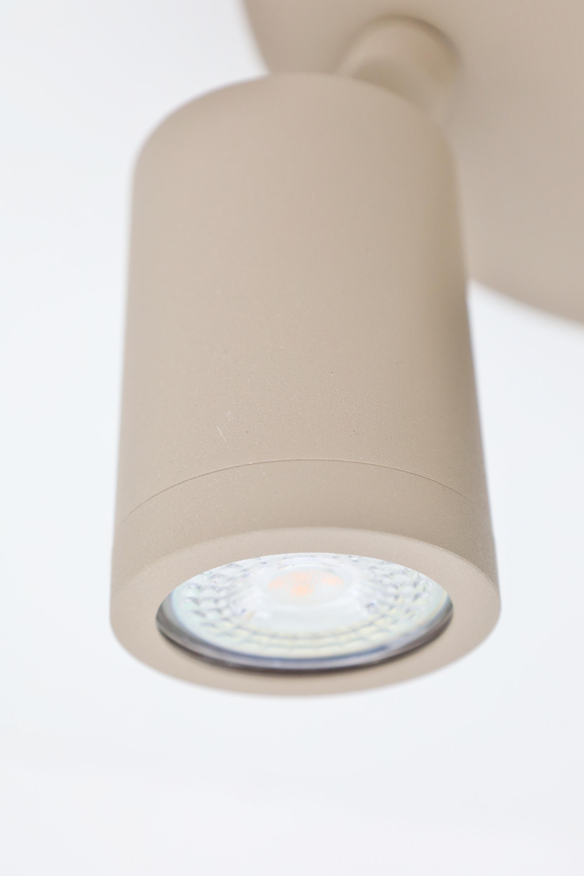 Strakke opbouwspot SCOOP 2-lichts rond | Zand