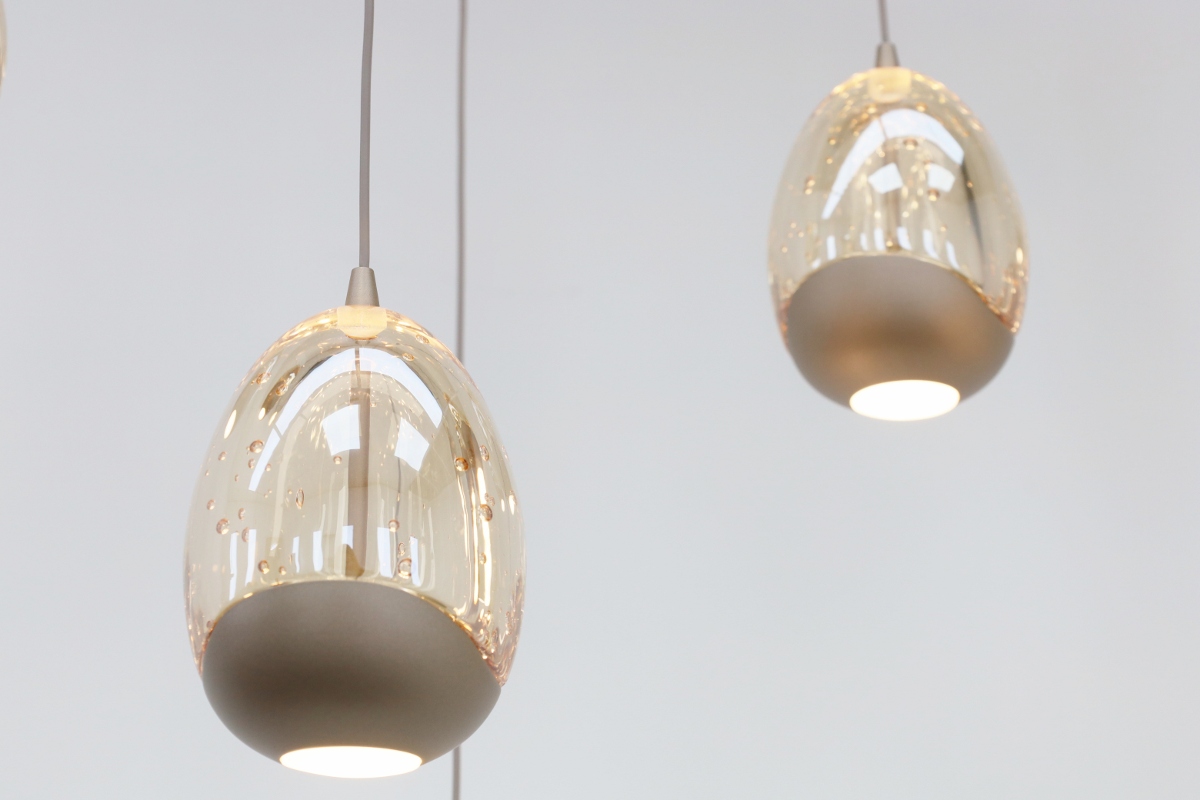 Chique hanglamp EGG GOLD 8-lichts | Champagne
