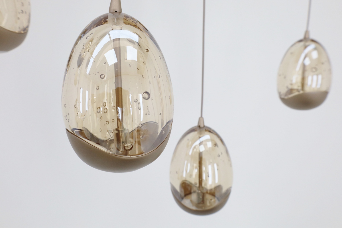 Chique hanglamp EGG GOLD 8-lichts | Champagne
