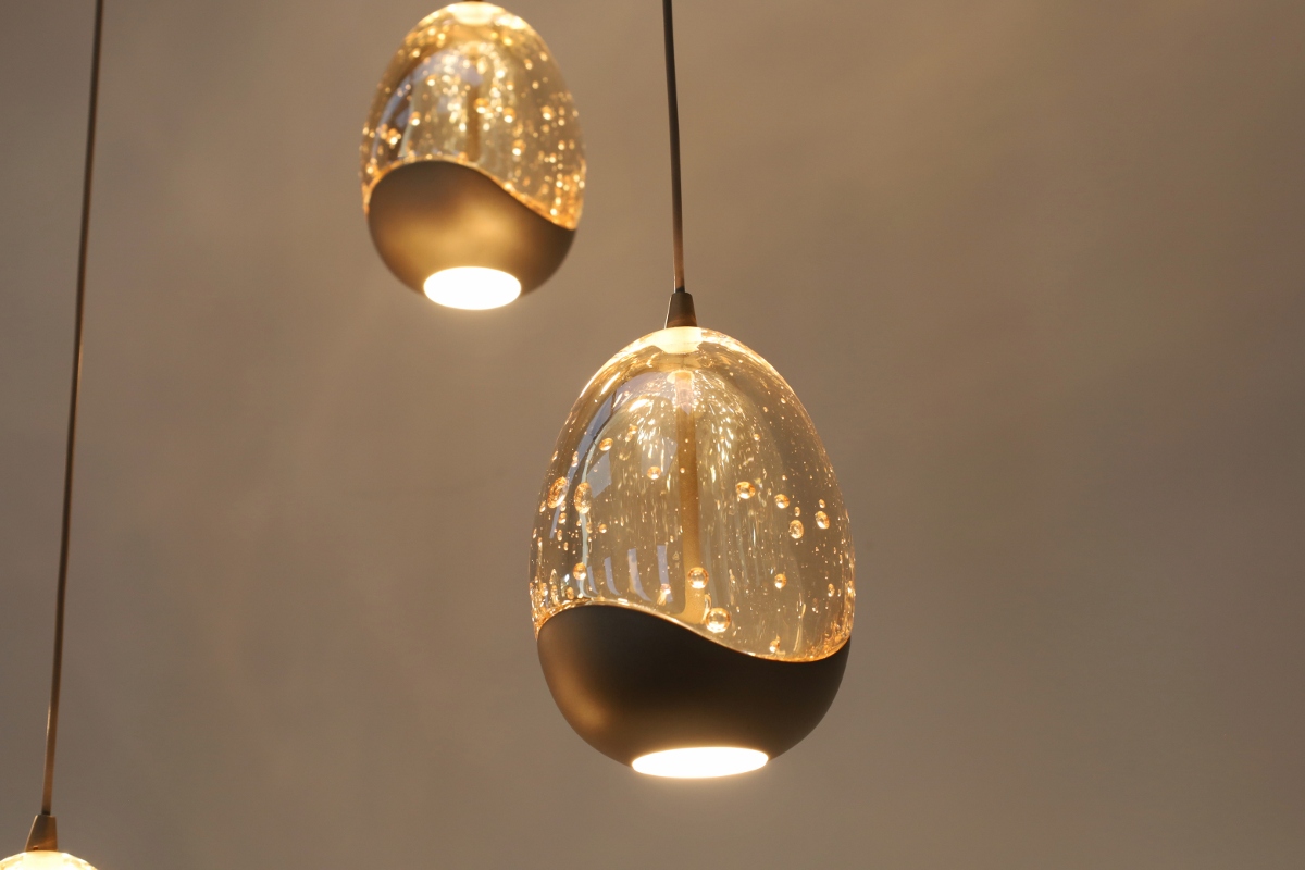 Chique hanglamp EGG GOLD 8-lichts | Champagne