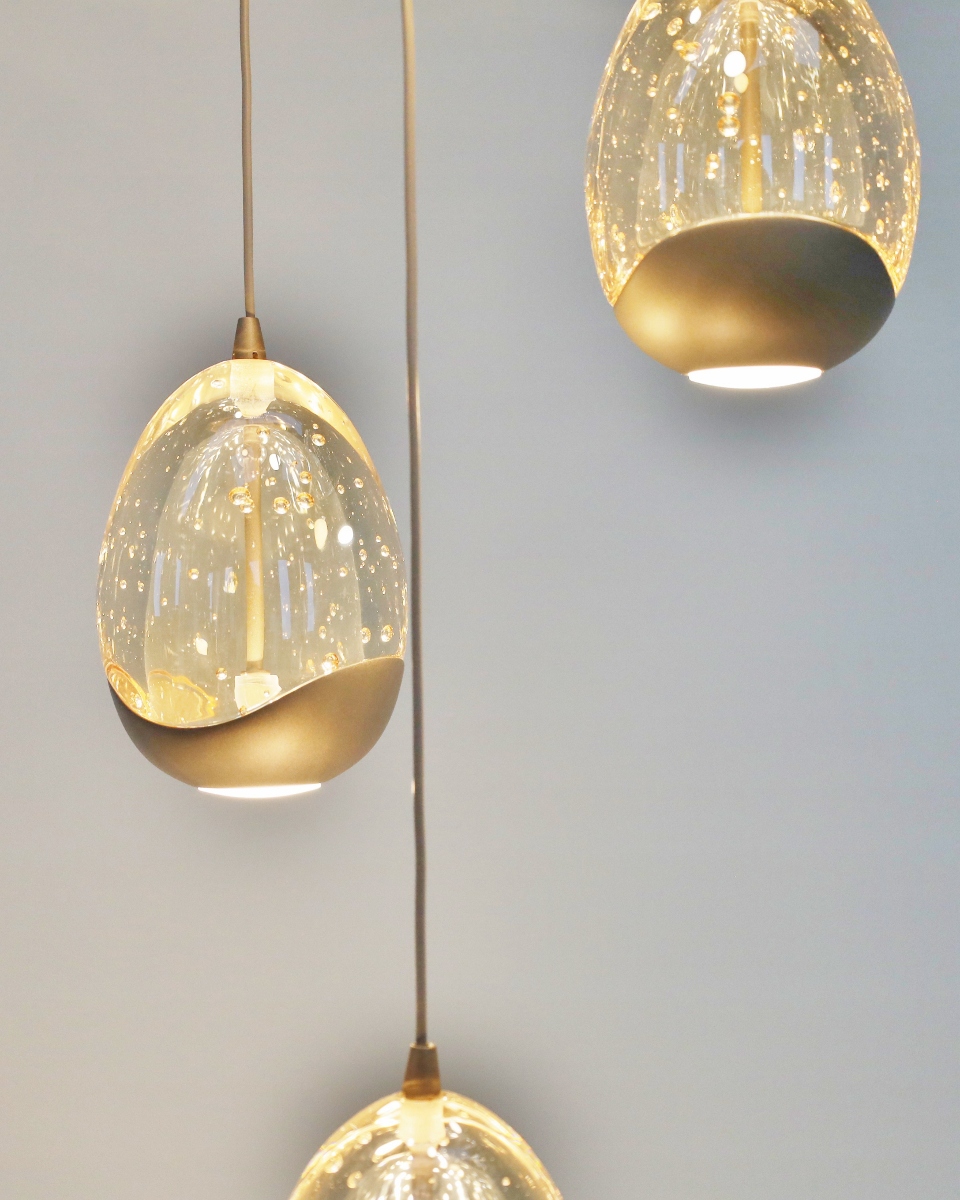 Chique hanglamp EGG GOLD 5-lichts | Champagne