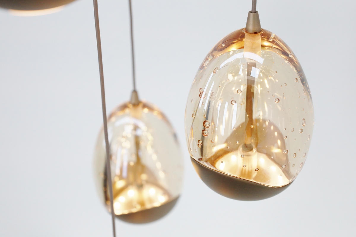 Chique hanglamp EGG GOLD 5-lichts | Champagne