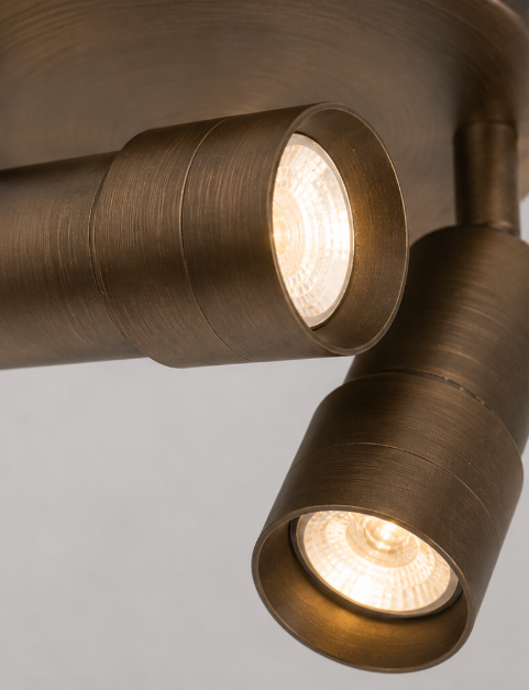 Functionele opbouwspot LIAM 2-lichts rond 3-standen | Brons