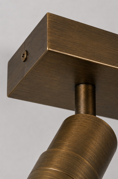 Functionele opbouwspot LIAM 3-lichts balk 3-standen | Brons