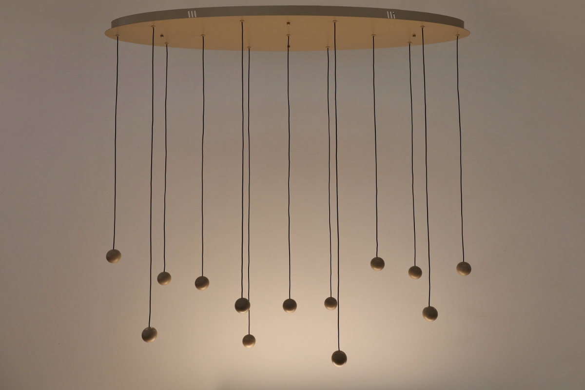 Moderne hanglamp GRACE 13-lichts ovaal | Zand