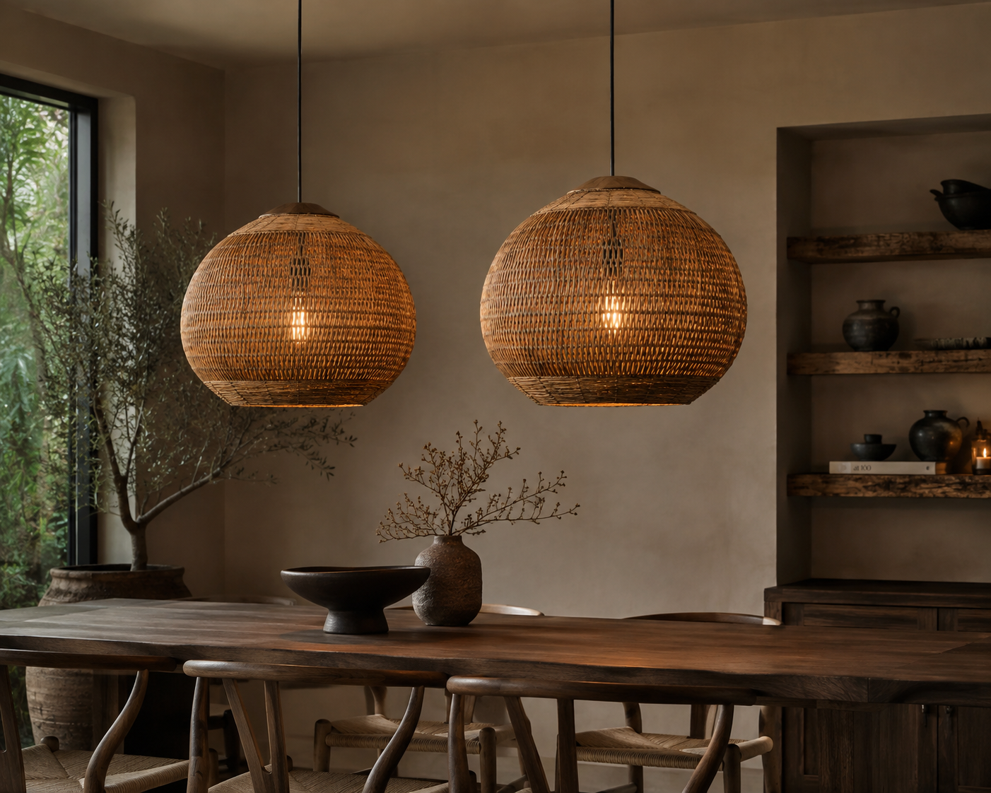 Natuurlijke TUMBLER WING hanglamp Ø60 cm | Bright Brown