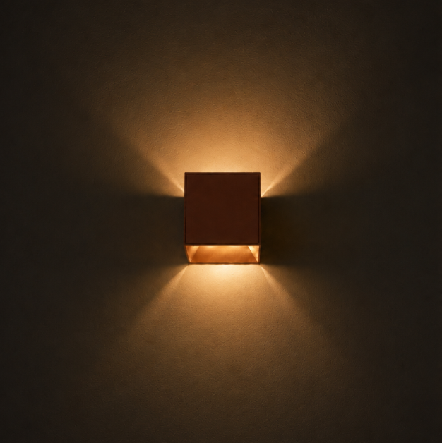 Oplaadbare wand-tafel lamp CUBOX MINI | Roest