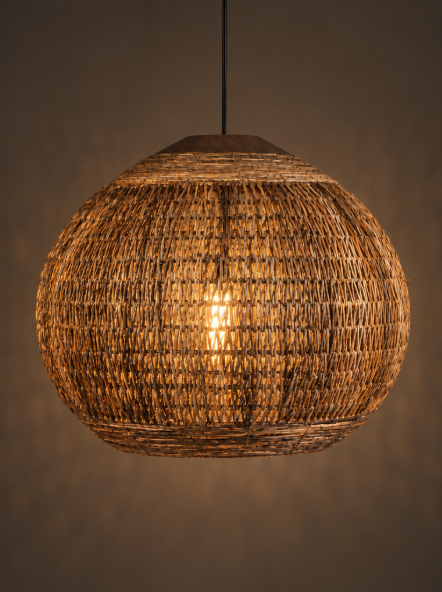 Natuurlijke hanglamp TUMBLER WING Ø70 cm | Bright Brown
