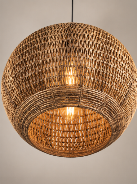 Natuurlijke hanglamp TUMBLER WING Ø70 cm | Bright Brown