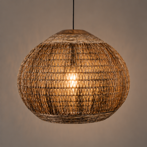 Natuurlijke hanglamp TUMBLER WING Ø83 cm | Bright Brown