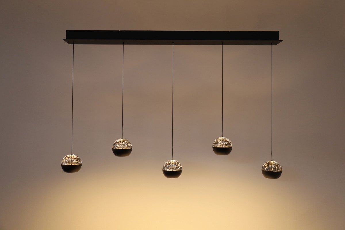 Moderne hanglamp Belluno | Zwart / Amber