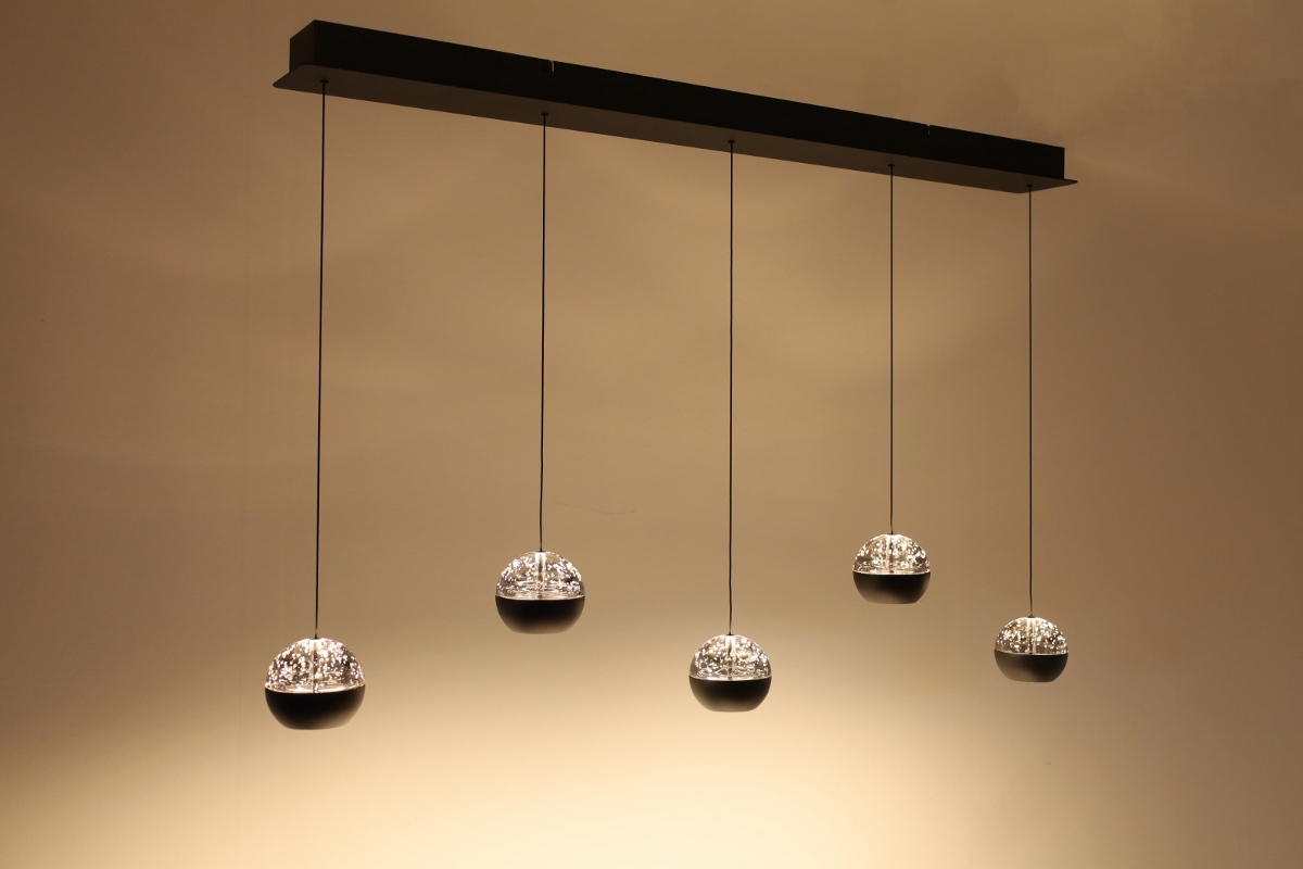 Moderne hanglamp Belluno | Zwart / Amber