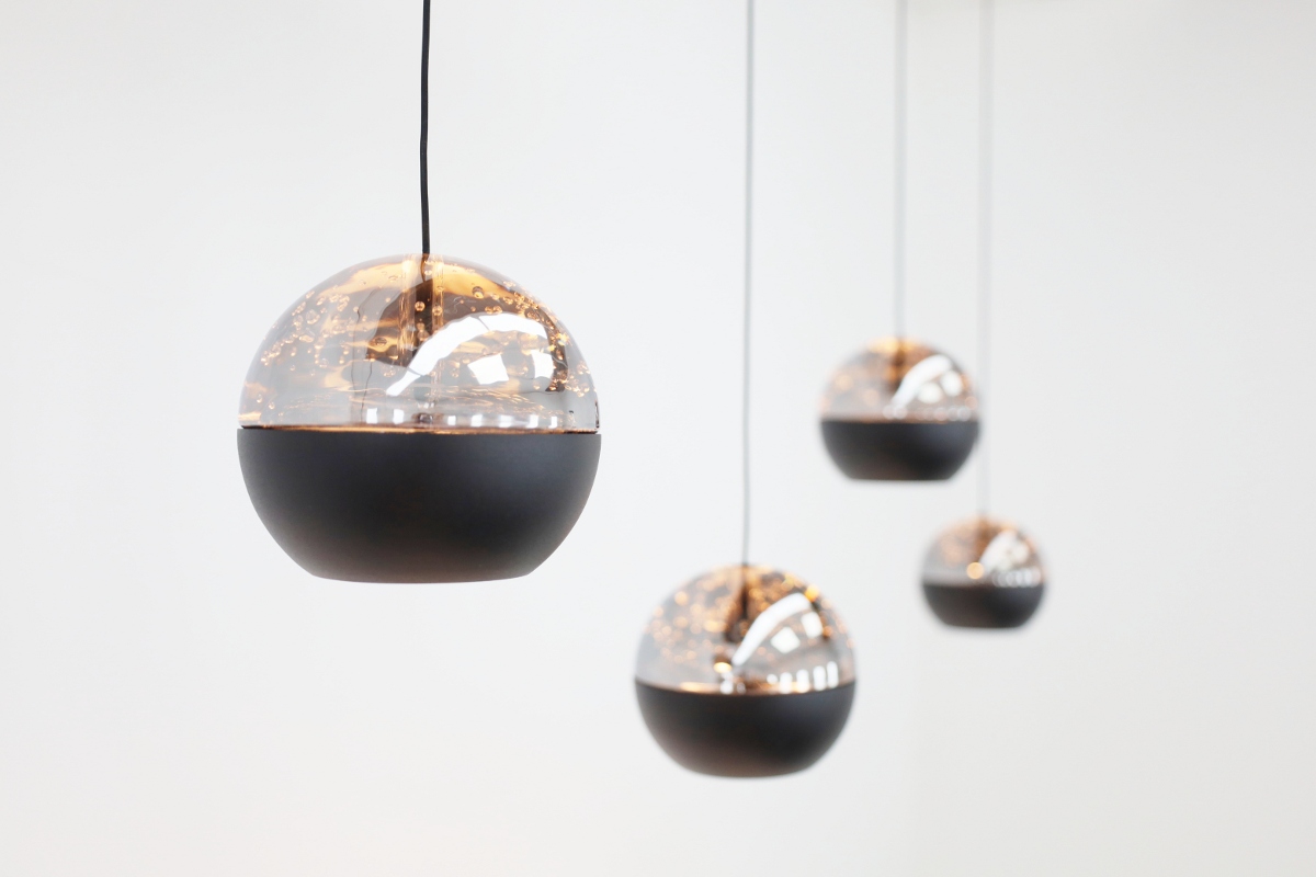Moderne hanglamp Belluno | Zwart / Amber
