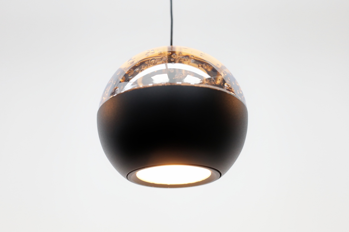 Moderne hanglamp Belluno | Zwart / Amber