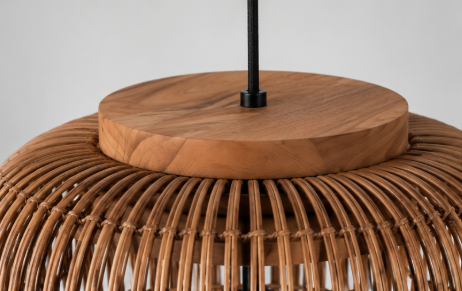 Natuurlijke hanglamp BARREL Ø35 cm | Bright Brown