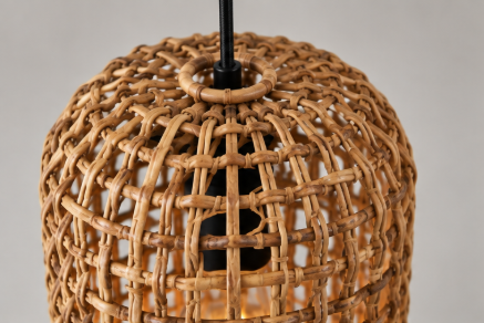 Natuurlijke hanglamp TWISTER KOI 25x25x75 | Teak hout
