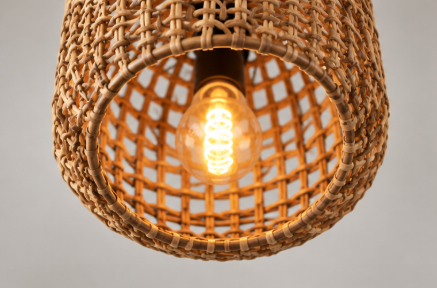Natuurlijke hanglamp TWISTER KOI 25x25x75 | Teak hout