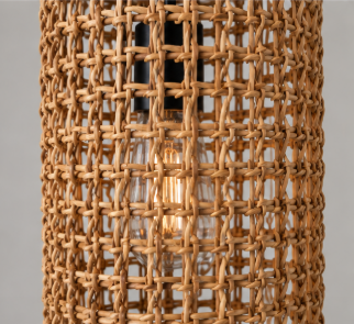 Natuurlijke hanglamp TWISTER KOI 25x25x100 | Teak hout