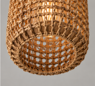 Natuurlijke hanglamp TWISTER KOI 25x25x100 | Teak hout