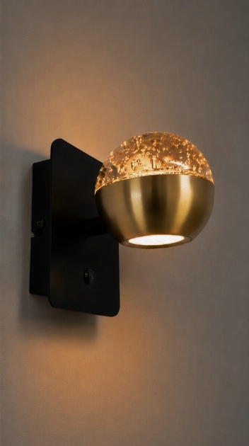 Moderne wandlamp BELLUNO | Messing/Amber