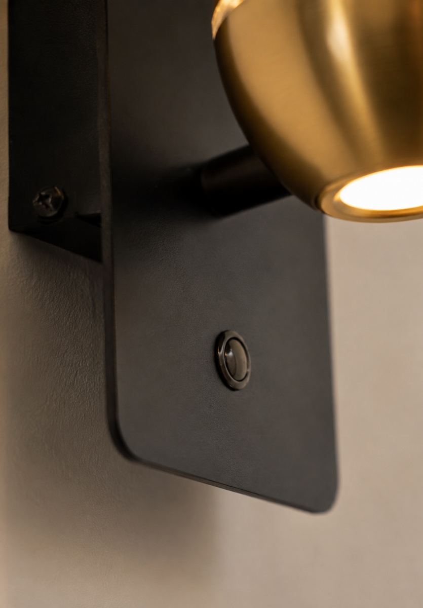 Moderne wandlamp BELLUNO | Messing/Amber