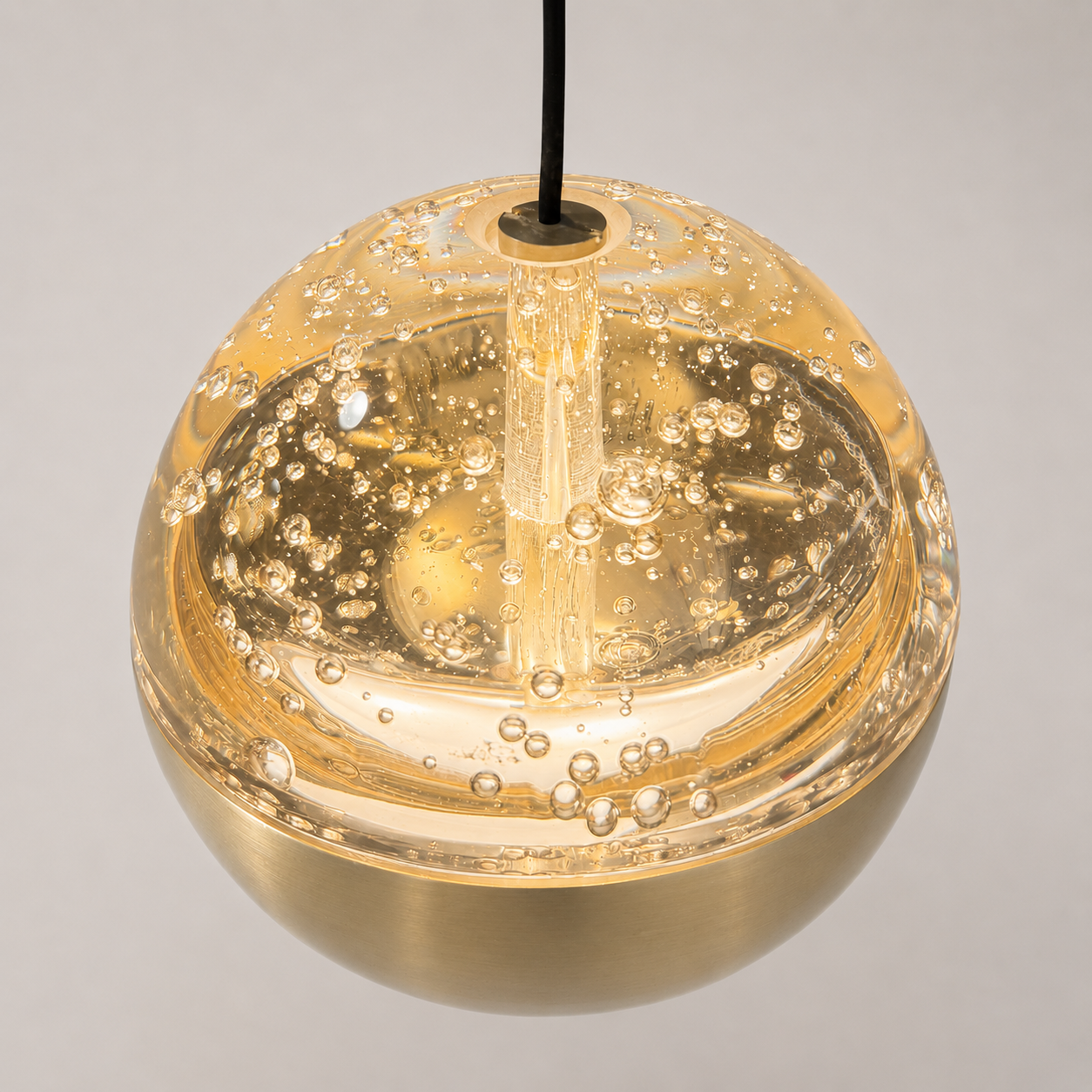 Moderne hanglamp BELLUNO 8-lichts | Messing/Amber