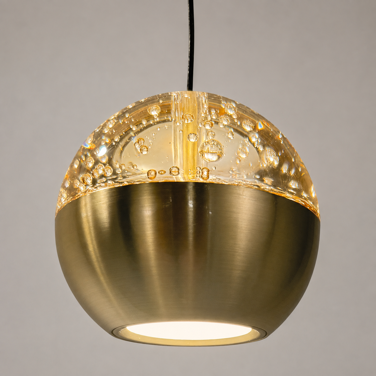 Moderne hanglamp BELLUNO 8-lichts | Messing/Amber