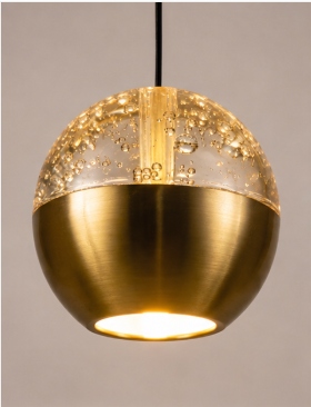 Moderne hanglamp BELLUNO 5-lichts rond | Messing/Amber