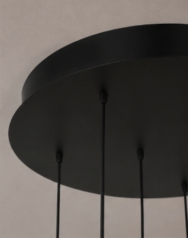 Moderne hanglamp BELLUNO 5-lichts rond | Messing/Amber