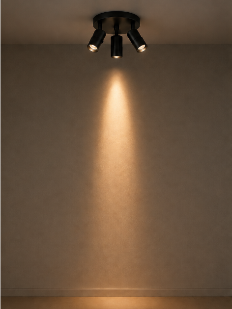 Functionele opbouwspot LIAM 3-lichts rond 3-standen | Zwart