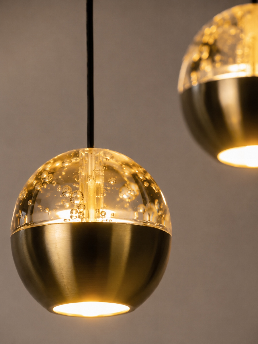 Moderne hanglamp BELLUNO 8-lichts ovaal | Messing/Amber