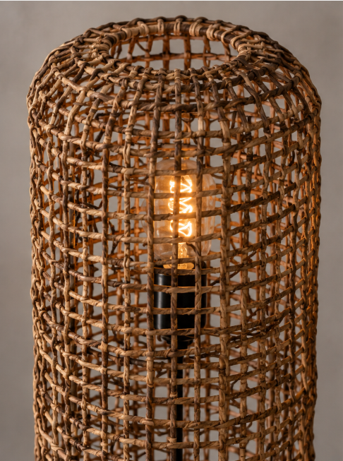 Natuurlijke TWISTER FOOL L vloerlamp | Naturel
