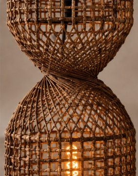 Natuurlijke TWISTER FOOL L vloerlamp | Naturel