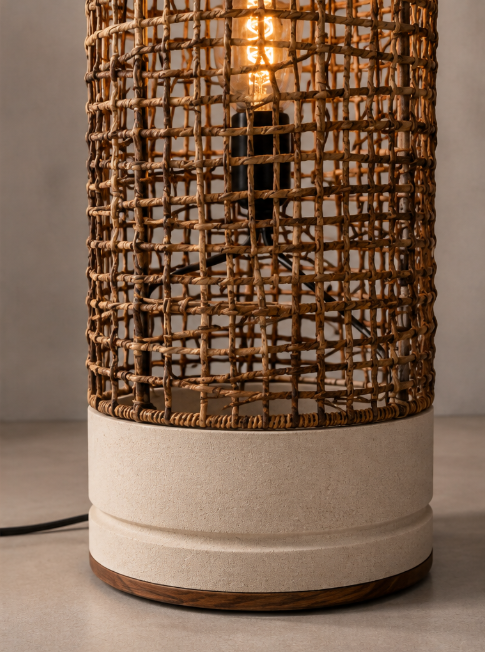 Natuurlijke TWISTER FOOL L vloerlamp | Naturel