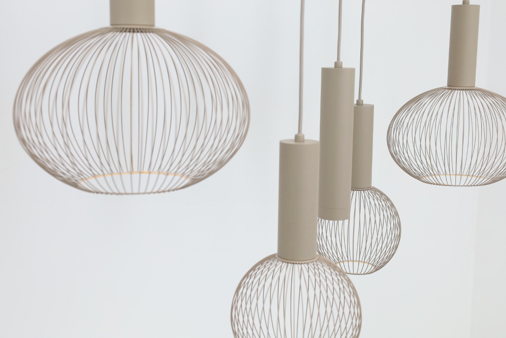 Hanglamp FILO 130 x 30 cm 7-lichts zand / quartz | Compleet