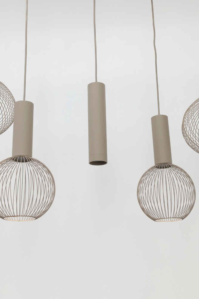 Hanglamp FILO 130 x 30 cm 7-lichts zand / quartz | Compleet