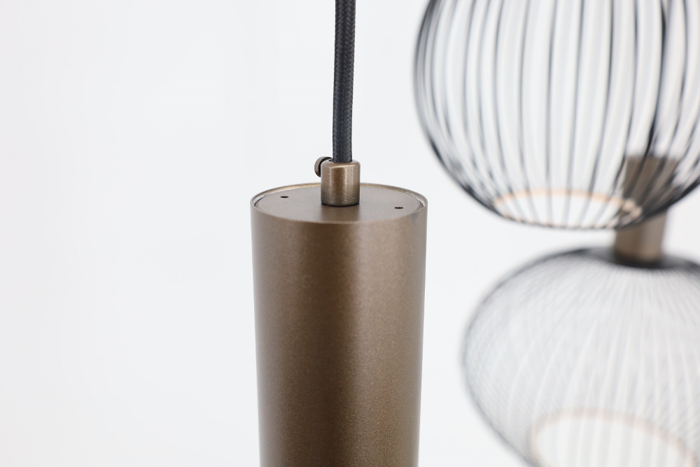 Hanglamp FILO 130 x 25 cm 7-lichts brushed brown copper | Compleet