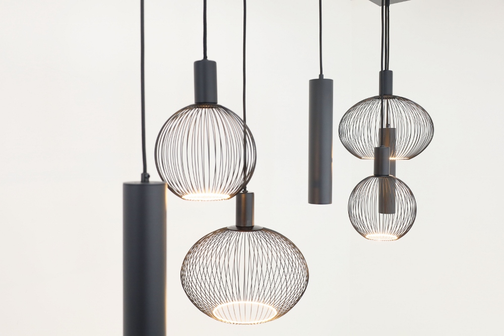 Hanglamp FILO 130 x 25 cm 7-lichts zwart | Compleet
