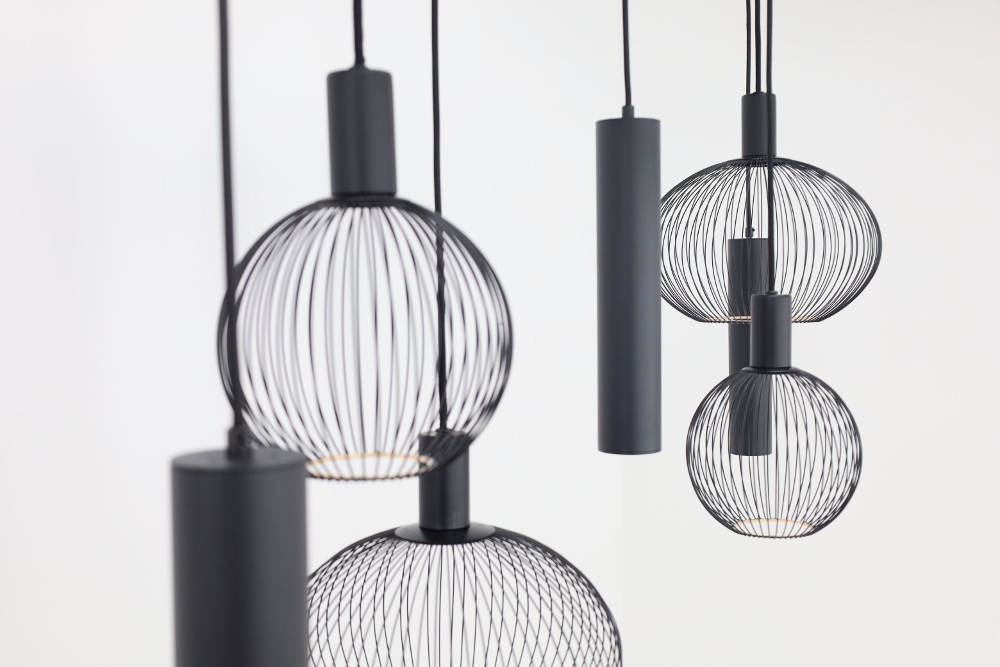 Hanglamp FILO 130 x 25 cm 7-lichts zwart | Compleet