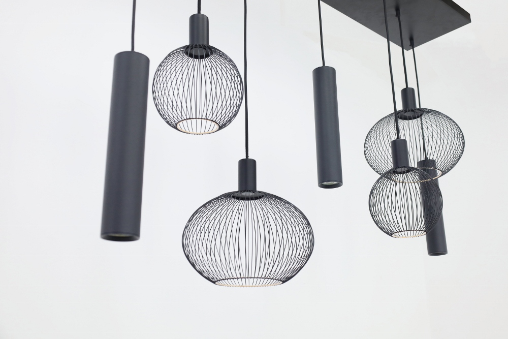 Hanglamp FILO 130 x 25 cm 7-lichts zwart | Compleet