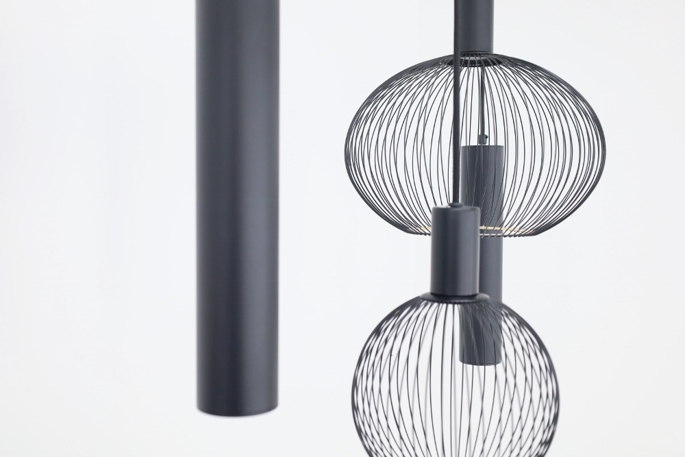 Hanglamp FILO 130 x 25 cm 7-lichts zwart | Compleet