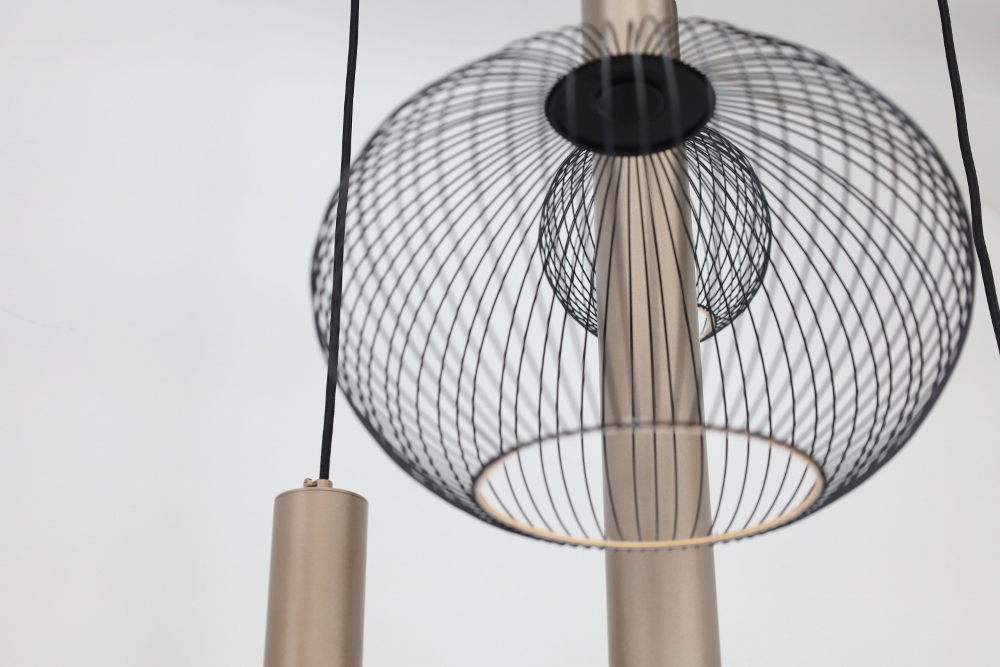 Hanglamp FILO rond 50 cm 5-lichts champagne | Compleet