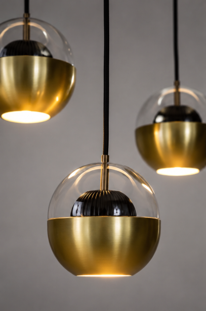 Dynamische videlamp POKEBALL 7-lichts | Goud / Zwart