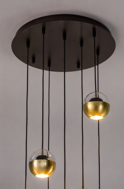 Dynamische videlamp POKEBALL 7-lichts | Goud / Zwart