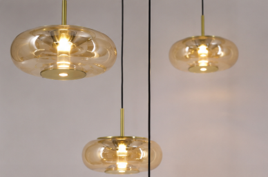 Luxe videlamp ALVA 7-lichts | Goud / Amber