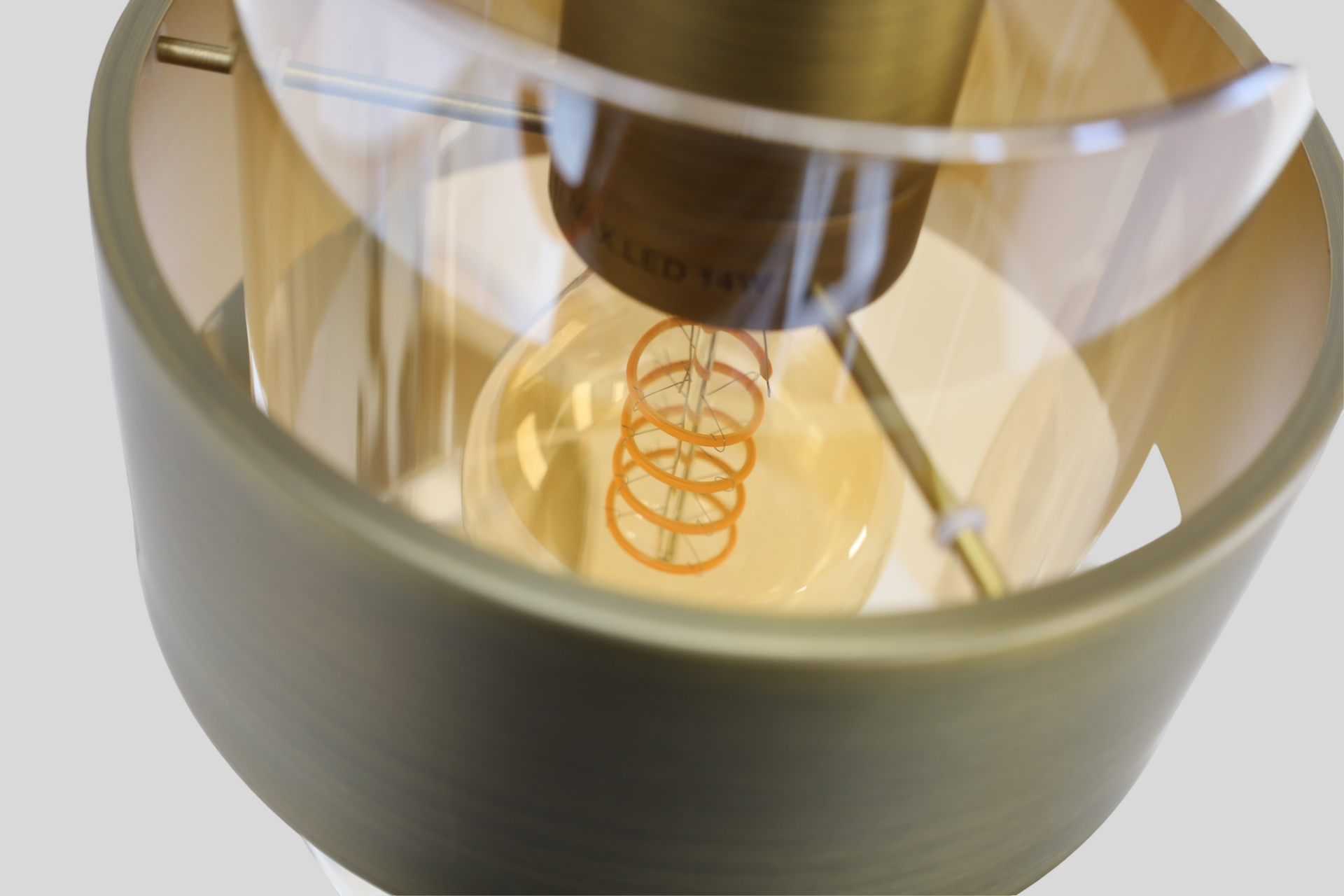 Sfeervolle hanglamp MARRONE 3-lichts rond | Brons / Amber