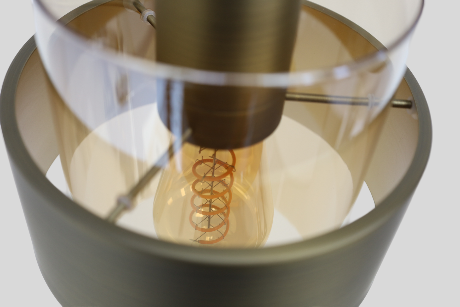 Sfeervolle hanglamp MARRONE 4-lichts | Brons / Amber